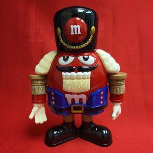 M&M's Candy Dispenser Nutcracker Sweet Holiday Blue Character with Red Holiday S